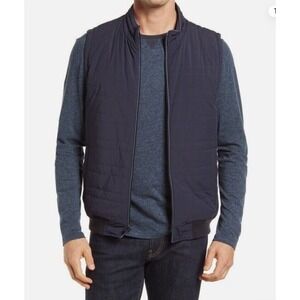Men's Robert Barakett Miller Quilted Vest - Navy Blue Nylon SZ XL‎ NWT